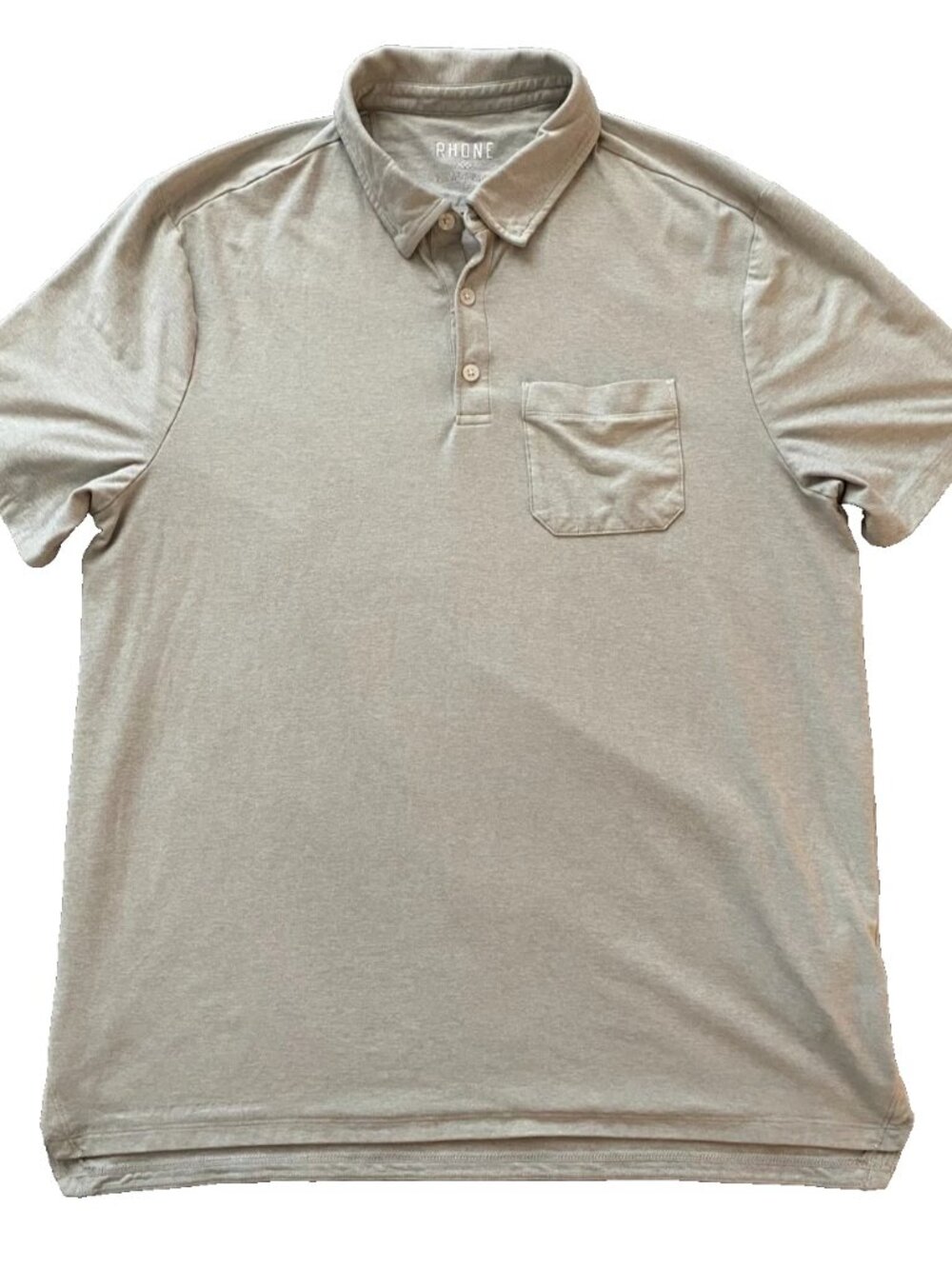 RHONE Mens Large Beige Tan Commuter Polo Shirt